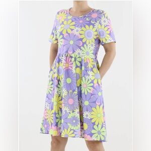 Pawlie Candy Flower Short Sleeve Skater Dress Size XS/S